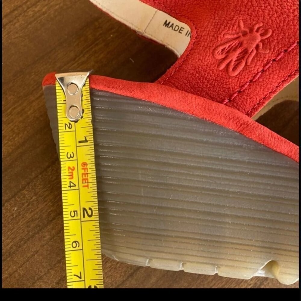 Fly London Ylfa Scarlet Red Leather Laced shoes 8 - Picture 11 of 11